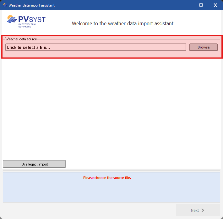 Select the source file