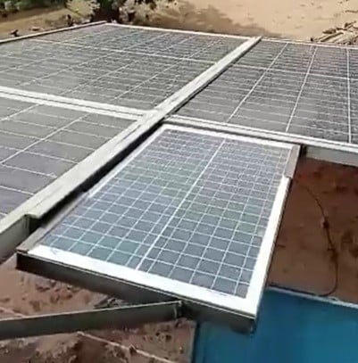 PV installation powering the pump (photo credit IAS) - Urban Medical Center